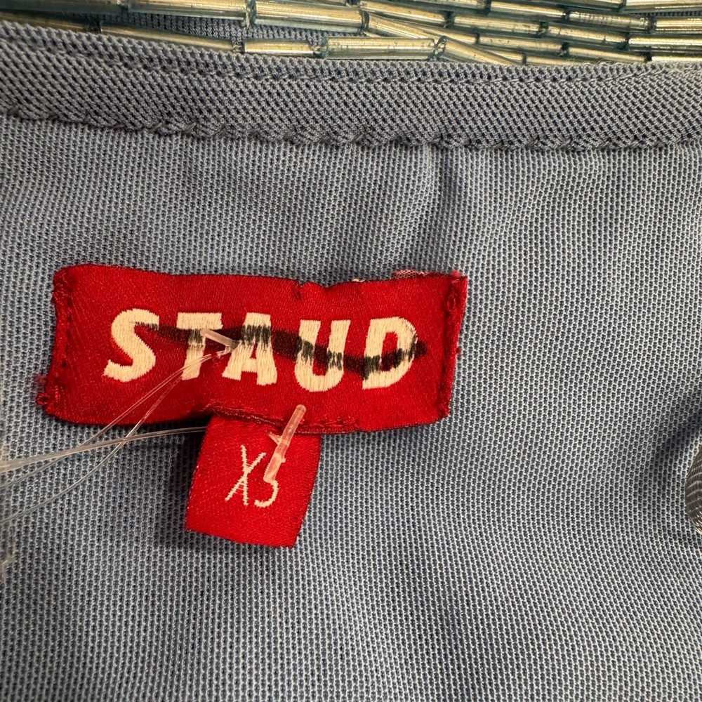 STAUD Le Sable Beaded Mini Blue Dress - Picture 9 of 11